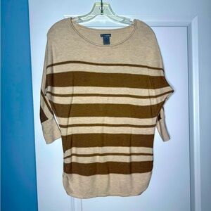 🍓6/$15🍓 New Directions Brown & Tan Striped Shirt